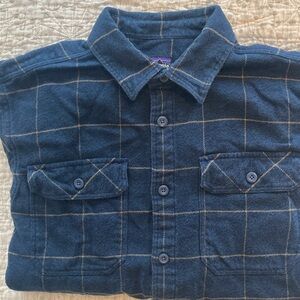 Patagonia Fjord Flannel organic cotton blue windowpane print